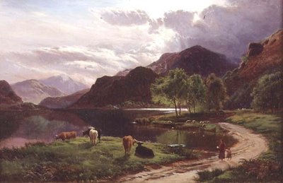 Aften (olie på lærred) af Sidney Richard Percy