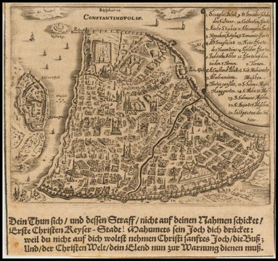 1668-kort over Konstantinopel af Sigmund von Birken af Sigmund von Birken