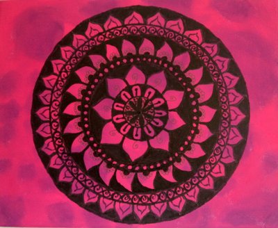 Mandala i pink og lilla af Sil A