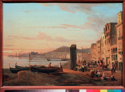 Kaj i Napoli (Italien). Maleri af Sylvester Feodosiyevich Shchedrin (Sylvester Shchedrin) (1791-1830), olie på lærred af Silvestr Fedosievich Shchedrin
