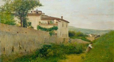 En udsigt i Piagentina af Silvestro Lega