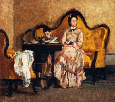 Hjemmearbejde, af Silvestro Lega (1826-1895) af Silvestro Lega