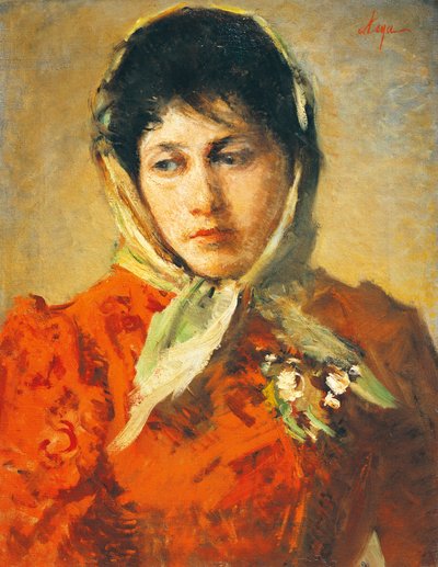 La scellerata (skurkagtig kvinde), af Silvestro Lega (1826-1895), olie på lærred, 50x38 cm af Silvestro Lega