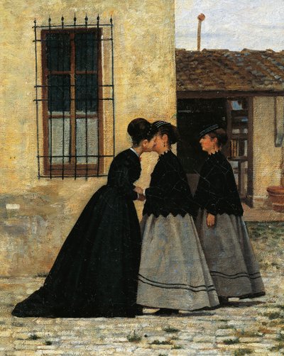 Besøget af Silvestro Lega, detaljer af Silvestro Lega