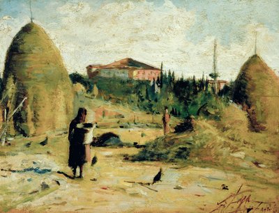 Villa Bandini al Gabbro, ca. 1889-90 (olie på plade) af Silvestro Lega