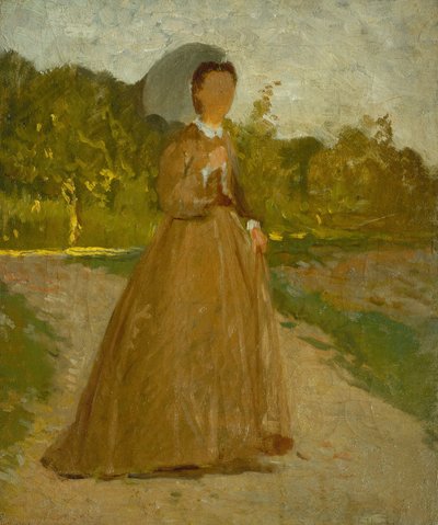 Kvinde i haven, ca. 1864 (olie på lærred) af Silvestro Lega