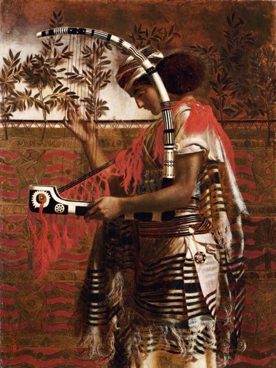 En ung musiker ansat i tempeltjenesten under løvhyttefesten, senere kaldet Hosianna, 1862 af Simeon Solomon
