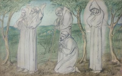 En gruppe franciskanerbrødre af Simeon Solomon