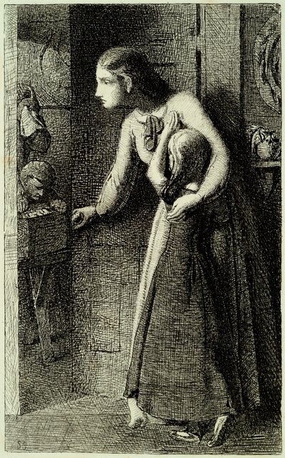 The Haunted House, ca. 1858 (radering trykt på lagt indisk papir) af Simeon Solomon