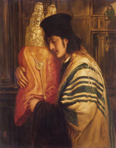 Ung rabbiner, der holder Toraen, 1871 af Simeon Solomon