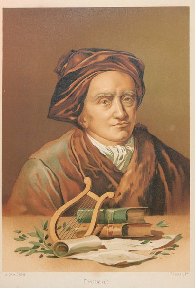 Portræt af Bernard le Bovier de Fontenelle 1657-1757, 1879. af Simón Gómez