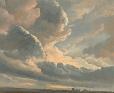 Studie af skyer med solnedgang nær Rom af Simon Alexandre Clément Denis