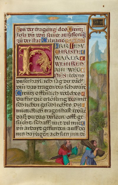 Rand mit Abraham und Isaak af Simon Bening