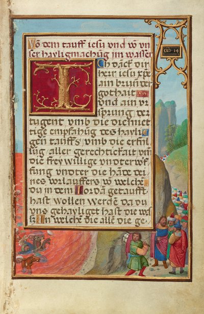 Bordüre mit der Überquerung des Roten Meeres af Simon Bening