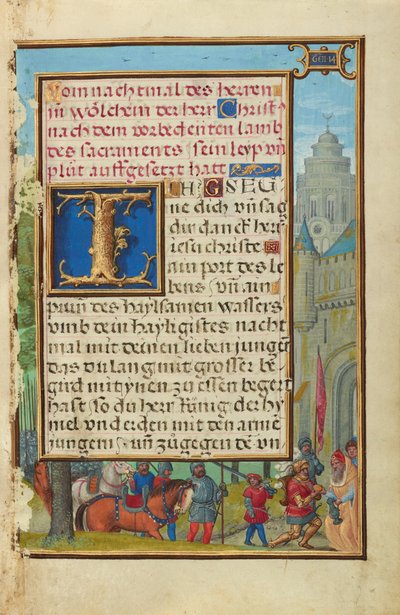 Grenze mit dem Treffen von Abraham und Melchisedek af Simon Bening
