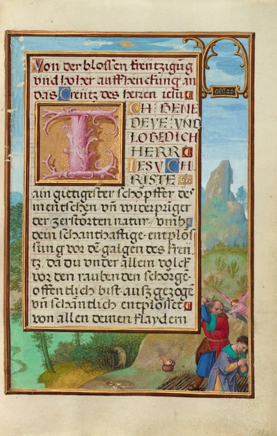 Rand mit dem Opfer Isaaks af Simon Bening