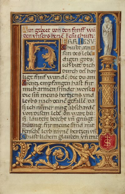 Geschmückte Textseite af Simon Bening