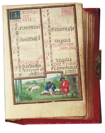 Folio fra en miniaturebog med timer, brug af Rom, Brugge, 1530-35 af Simon Bening