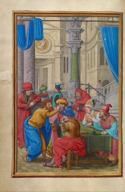 Judas modtager de tredive sølvmønter af Simon Bening