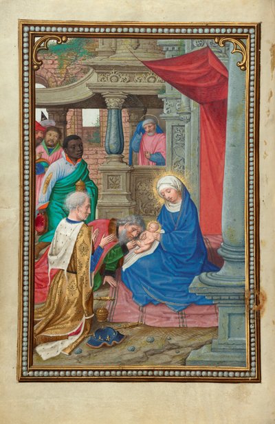 Die Anbetung der Heiligen Drei Könige af Simon Bening