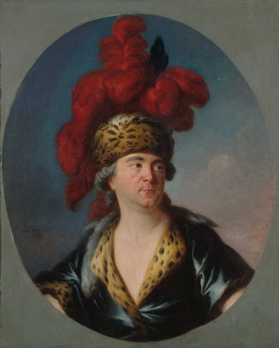 Portræt af Henri-Louis Lekain 1728-1778 som Djengis Khan i stykket..., slutningen af 1750
