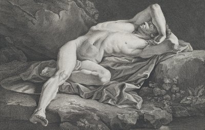 Studie af nøgen mand, 1762. af Simon Charles Miger