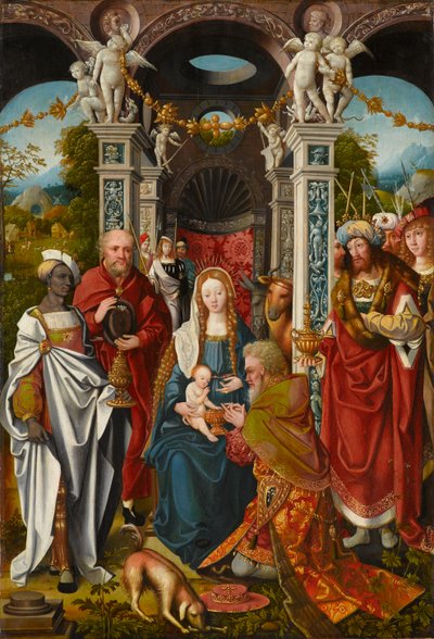 Magiernes tilbedelse, anden fjerdedel af det 16. århundrede (olie (med tempera?) på panel) af Simon Claesz van Waterlant