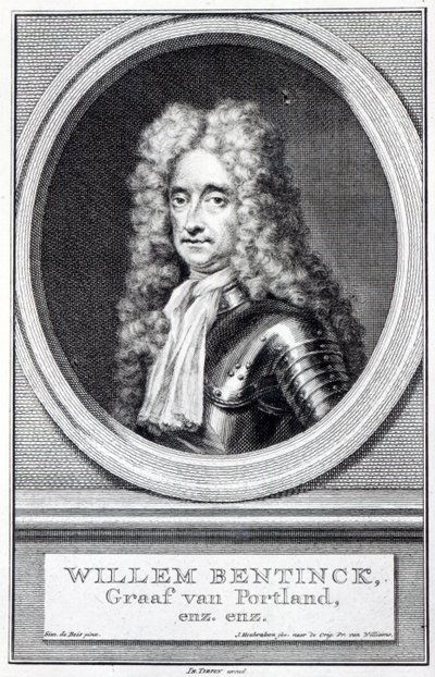 William Bentinck, 1. jarl af Portland, graveret af Jacobus Houbraken efter en original af Robert Williams af Simon Du Bois