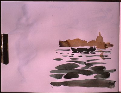Kanalbåd, Venedig (akvarel på papir) af Simon Fletcher
