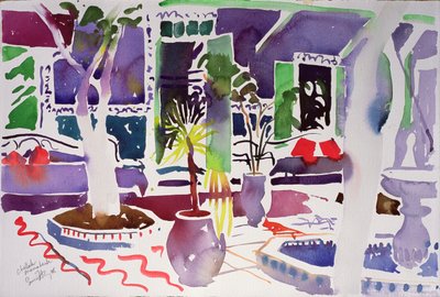 Chellah Marrakech (akvarel på papir) af Simon Fletcher
