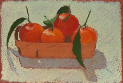 Christmas mandarins, 2015 (pastel på papir) af Simon Fletcher