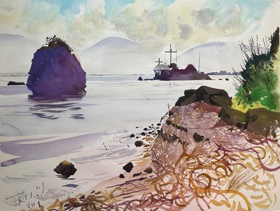 Ioniske Øer, 2008 (akvarel) af Simon Fletcher