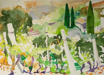 La Billiere (akvarel på papir) af Simon Fletcher