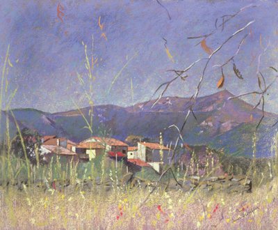 Landskab (pastel på papir) af Simon Fletcher