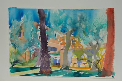 Mamounia Terrace, 2010 (akvarel på papir) af Simon Fletcher