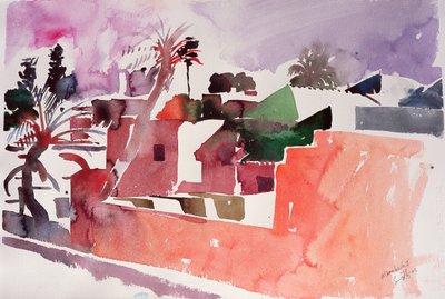 Marrakech 1 (akvarel på papir) af Simon Fletcher