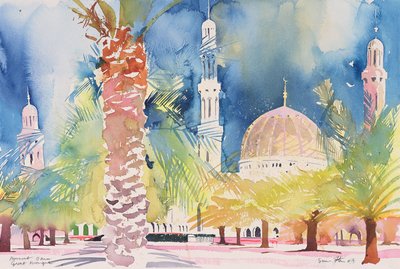 Muscat, Great Mosque, 2004 (akvarel på papir) af Simon Fletcher