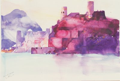 Muscat Oman, 2004 (akvarel) af Simon Fletcher