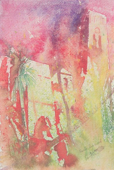 Ravello rufulo, Italien, 2001 (akvarel) af Simon Fletcher