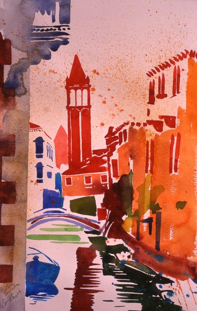 Rio San Barnaba, 2006 (akvarel på papir) af Simon Fletcher