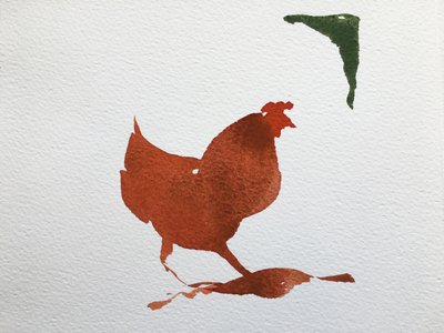 Single chicken, 2020 (arbejde på papir) af Simon Fletcher