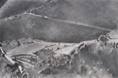 The High Road, 2001 (pastel og blandede medier på papir) af Simon Fletcher
