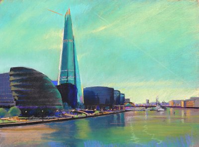 The Shard fra Tower Bridge, 2015 (pastel) af Simon Fletcher