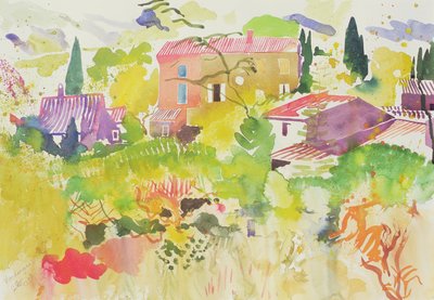 Vendanges I, 2007 (akvarel) af Simon Fletcher