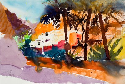 Wadi al Muaydin, 2004 (akvarel) af Simon Fletcher