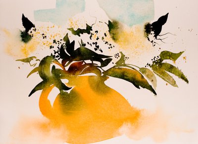 Gul kande, 2016 (akvarel) af Simon Fletcher