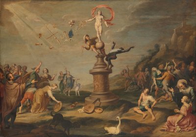 Gudinden Fortuna skænker sine gaver af Simon Flocquet (attributed to)