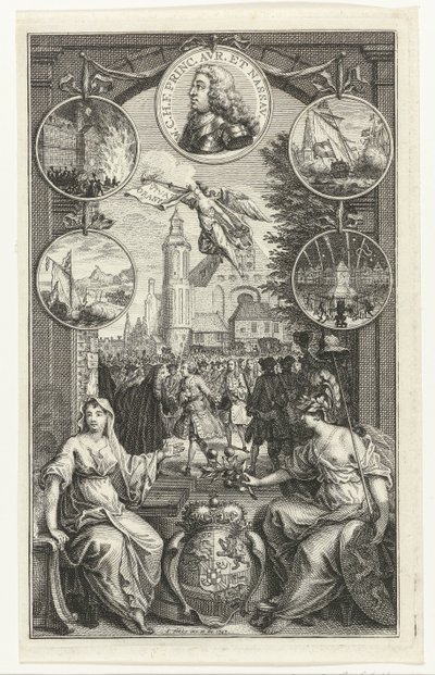 Allegori om ophøjelsen af ​​Vilhelm IV til stadholder, 1747 af Simon Fokke