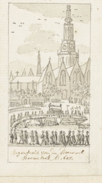 Begravelse af Jacob van Heemskerck i Oude Kerk i Amsterdam, 1607 af Simon Fokke