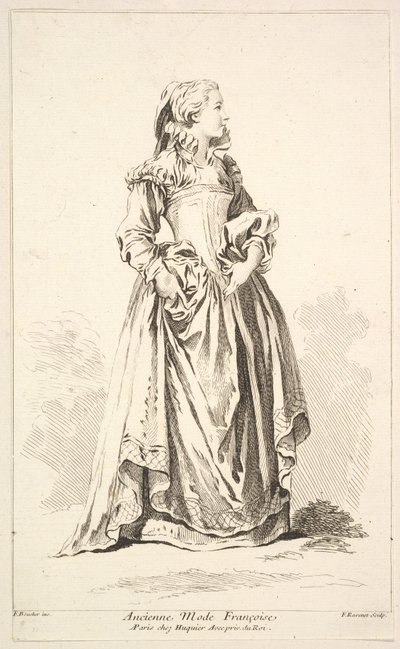 Old Fashion Françoise, fra samling af forskellige udenlandske figurer Opfundet af..., 1700-tallet. af Simon Francois Ravenet